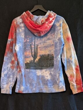 Nat'l Geographic Tie Dye Hoodie Small American Southwest Cactus Graphic Travel